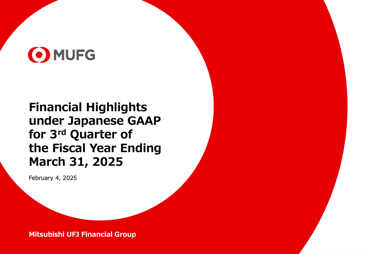 MUFG's Q3/FY2025 Results